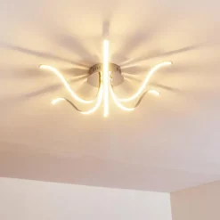 hofstein Plafonnier Wikon LED Chrome, 6 lumières* Éclairage Led