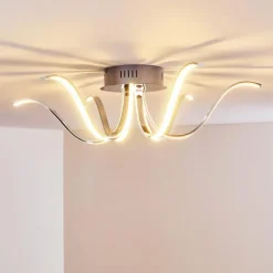 hofstein Plafonnier Wikon LED Chrome, 6 lumières* Éclairage Led