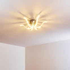 hofstein Plafonnier Wikon LED Chrome, 6 lumières* Éclairage Led