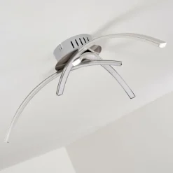 hofstein Plafonnier Wikon LED Nickel mat, 3 lumières