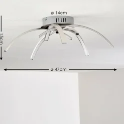 hofstein Plafonnier Wikon LED Nickel mat, 5 lumières* Éclairage Led