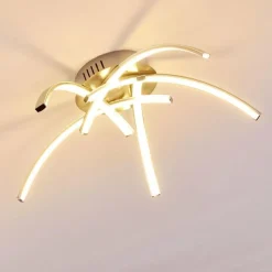 hofstein Plafonnier Wikon LED Nickel mat, 5 lumières* Éclairage Led