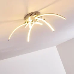 hofstein Plafonnier Wikon LED Nickel mat, 5 lumières* Éclairage Led
