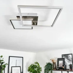 hofstein Plafonnier Wimmarp LED Chrome, Nickel mat, 1 lumière