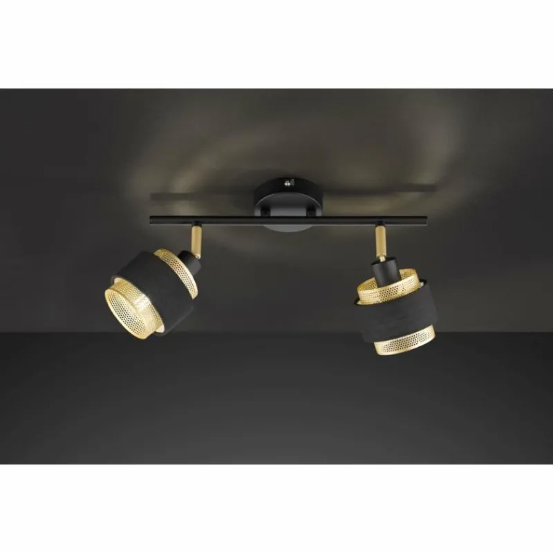 Luminaires Wofi Plafonnier Wofi GROVE Noir, 2 lumières* Spots Et Projecteurs