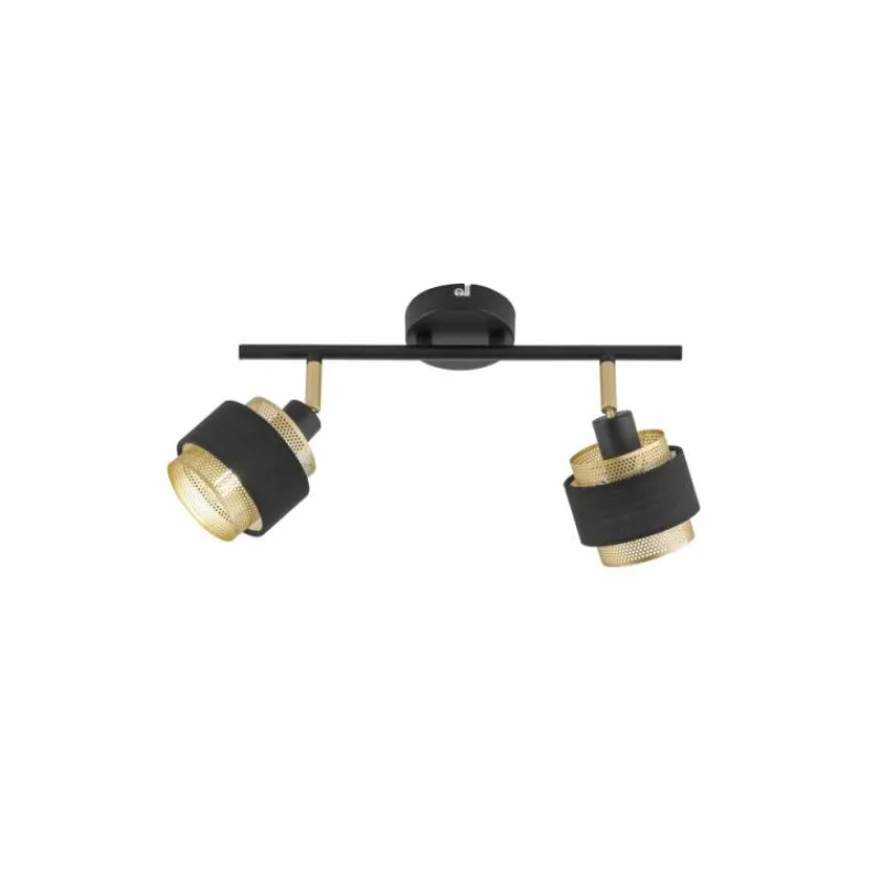 Luminaires Wofi Plafonnier Wofi GROVE Noir, 2 lumières* Spots Et Projecteurs