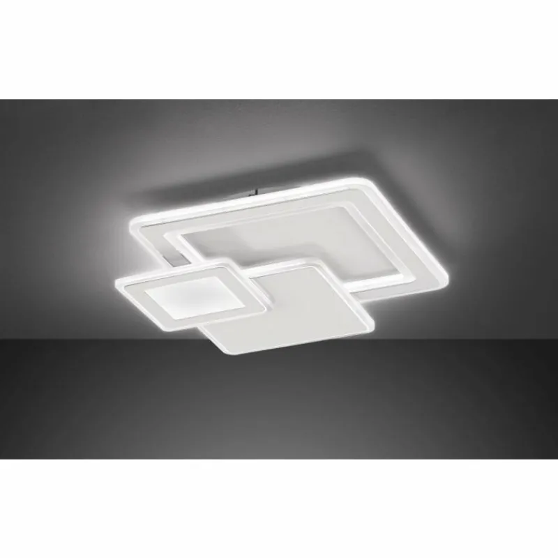 Luminaires Wofi Plafonnier Wofi MOLA LED Blanc, 1 lumière, Télécommandes* Éclairage Led