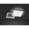 Luminaires Wofi Plafonnier Wofi ZENIT LED Aluminium brossé, 2 lumières, Télécommandes* Éclairage Led
