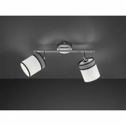 Lampes En Tissu-Luminaires Wofi Plafonnier Wofi-Leuchten DAVIE Chrome, 2 lumières