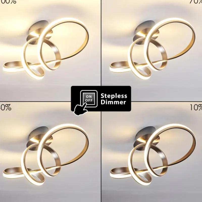 hofstein Plafonnier Woyens LED Acier brossé, 1 lumière