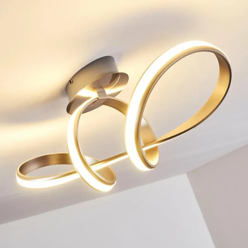 hofstein Plafonnier Woyens LED Acier brossé, 1 lumière