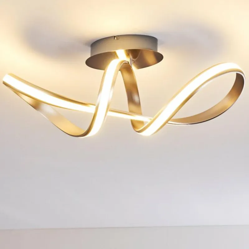 hofstein Plafonnier Woyens LED Acier brossé, 1 lumière