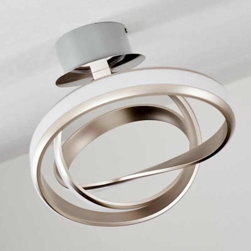 hofstein Plafonnier Woyens LED Acier brossé, 1 lumière