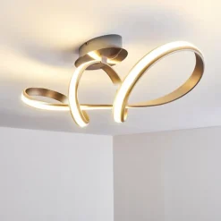 hofstein Plafonnier Woyens LED Acier brossé, 1 lumière