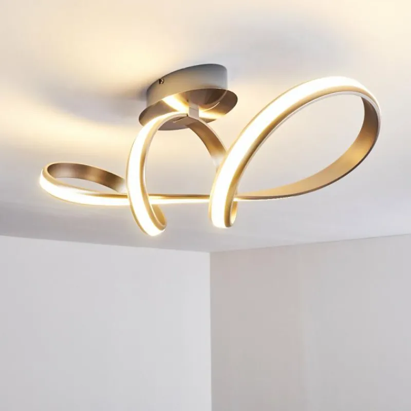 hofstein Plafonnier Woyens LED Acier brossé, 1 lumière