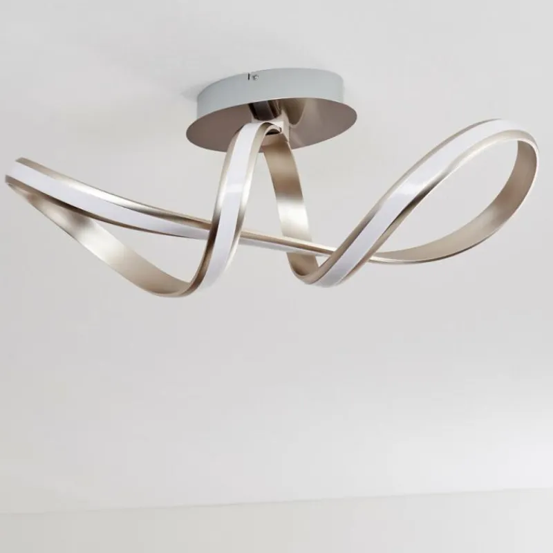 hofstein Plafonnier Woyens LED Acier brossé, 1 lumière