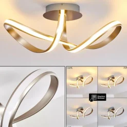 hofstein Plafonnier Woyens LED Acier inoxydable, 1 lumière* Éclairage Led