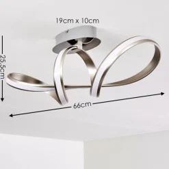 hofstein Plafonnier Woyens LED Acier inoxydable, 1 lumière* Éclairage Led