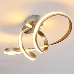 hofstein Plafonnier Woyens LED Acier inoxydable, 1 lumière* Éclairage Led