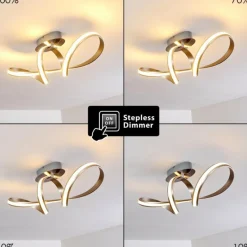 hofstein Plafonnier Woyens LED Acier inoxydable, 1 lumière* Éclairage Led