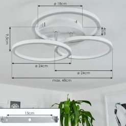 hofstein Plafonnier Xena LED Blanc, 1 lumière, Télécommandes