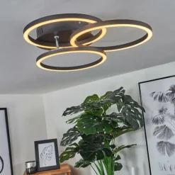 hofstein Plafonnier Xena LED Noir, 1 lumière, Télécommandes