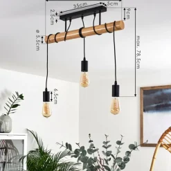 Luminaires Scandinaves-hofstein Plafonnier Yaak Bois clair, Noir, 3 lumières