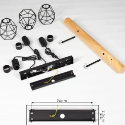 Luminaires Scandinaves-hofstein Plafonnier Yaak Bois clair, Noir, 3 lumières