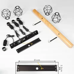 Luminaires Scandinaves-hofstein Plafonnier Yaak Bois clair, Noir, 4 lumières