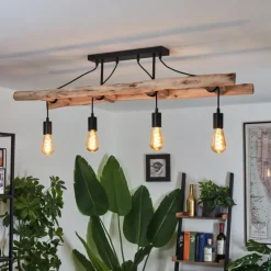 Lampes Vintages & Rétros-hofstein Plafonnier Yaak Brun, Noir, 4 lumières