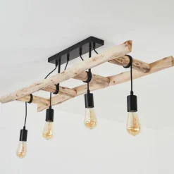 Lampes Vintages & Rétros-hofstein Plafonnier Yaak Brun, Noir, 4 lumières