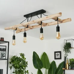 Lampes Vintages & Rétros-hofstein Plafonnier Yaak Brun, Noir, 4 lumières