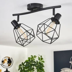 hofstein Plafonnier Yaak Noir, 2 lumières