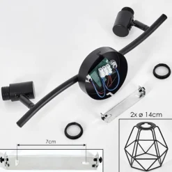 hofstein Plafonnier Yaak Noir, 2 lumières