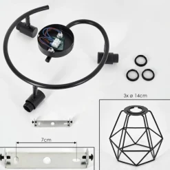 hofstein Plafonnier Yaak Noir, 3 lumières