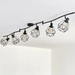 hofstein Plafonnier Yaak Noir, 6 lumières