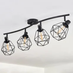 hofstein Plafonnier Yaak Noir, 4 lumières