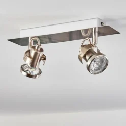 hofstein Plafonnier Yometchen LED Nickel mat, 2 lumières
