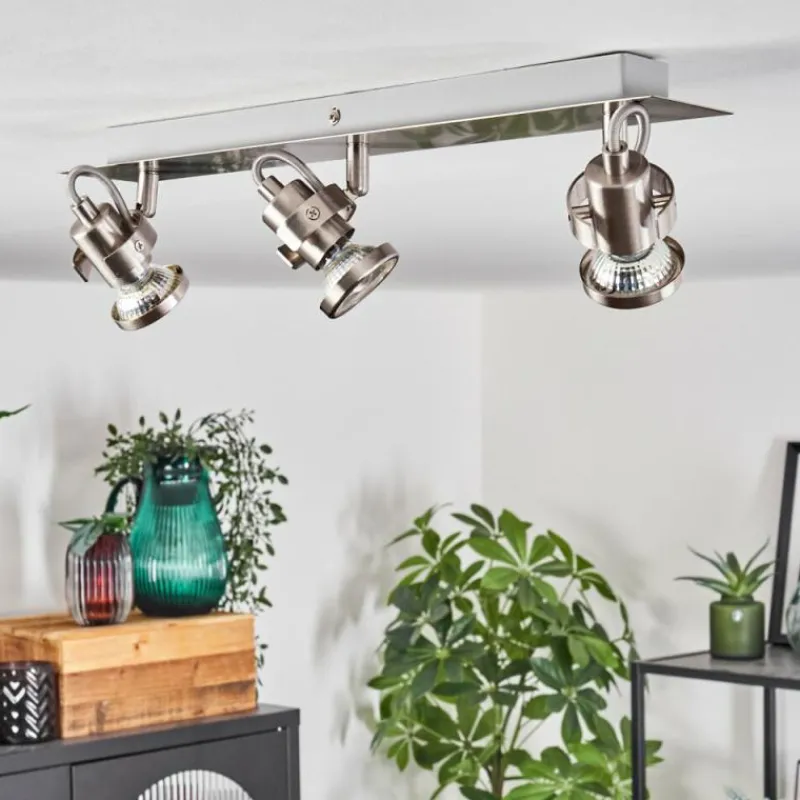 hofstein Plafonnier Yometchen LED Nickel mat, 3 lumières