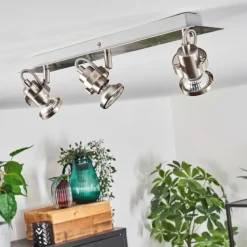 hofstein Plafonnier Yometchen LED Nickel mat, 3 lumières