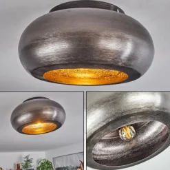 Style Boho-Chic-hofstein Plafonnier Zigne Argent Oxydé, Noir, 1 lumière