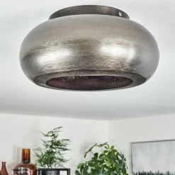 Style Boho-Chic-hofstein Plafonnier Zigne Argent Oxydé, Noir, 1 lumière