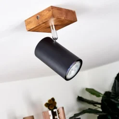 hofstein Plafonnier Zuoz Bois clair, 1 lumière