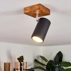 hofstein Plafonnier Zuoz Bois clair, 1 lumière