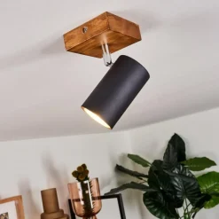 hofstein Plafonnier Zuoz Bois clair, 1 lumière