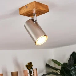 hofstein Plafonnier Zuoz Bois clair, 1 lumière