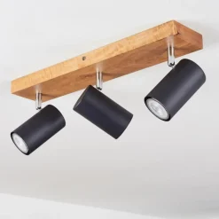 hofstein Plafonnier Zuoz Bois clair, 3 lumières