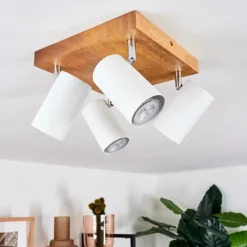 Lampes Vintages & Rétros-hofstein Plafonnier Zuoz Bois clair, 4 lumières