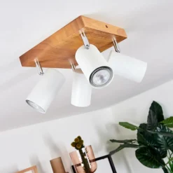 Lampes Vintages & Rétros-hofstein Plafonnier Zuoz Bois clair, 4 lumières