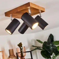 Lampes Vintages & Rétros-hofstein Plafonnier Zuoz Bois clair, 4 lumières